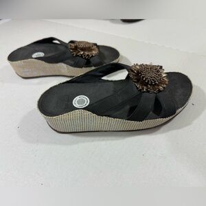 Fitflop Rosita Raffia Slide Sandal Sz7 Like NWOT